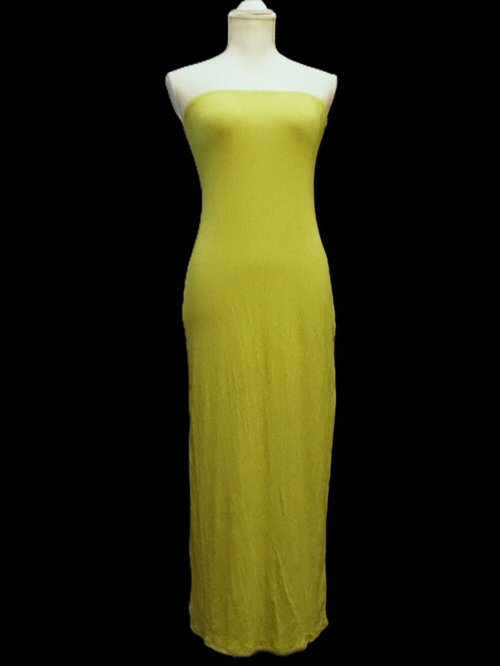 See You Monday SYM Lime Green Strapless Tube Ribbed Dress Women’s Large